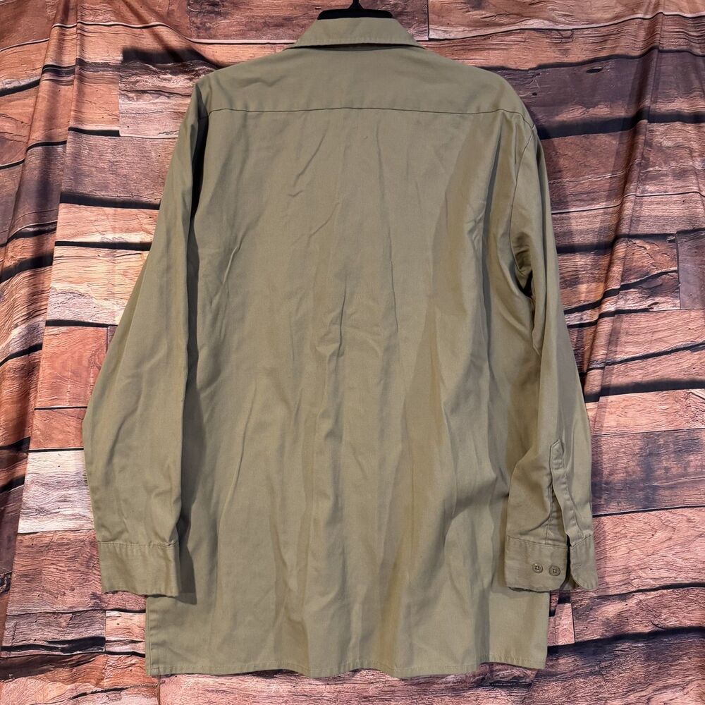 Dickies Men's LT Large Tall Khaki Tan Long Sleeve Button Down Work Shirt - Picture 4 of 7